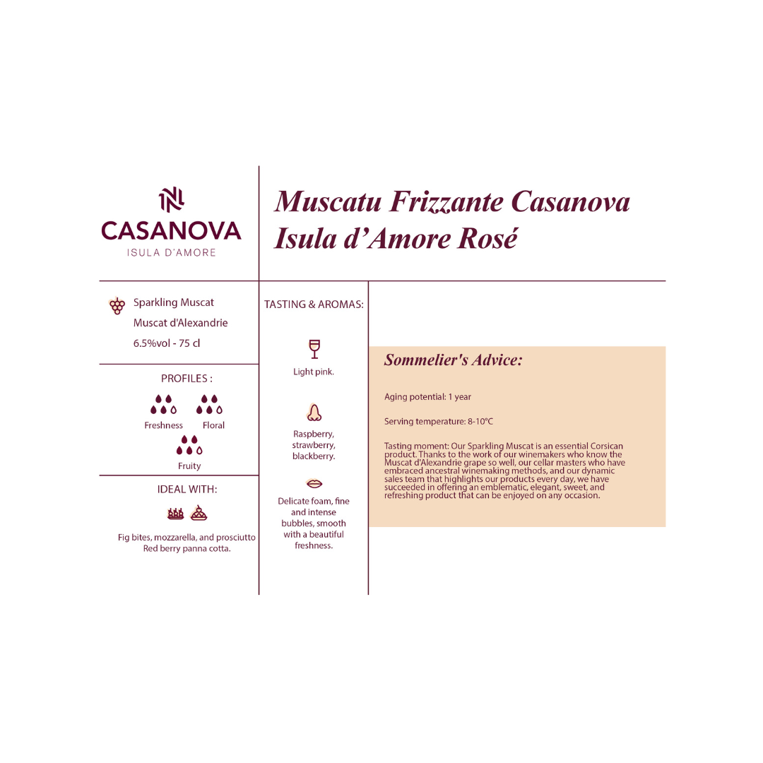 Casanova - Mousserende Muscat Rosé - 75cl, 6,5%